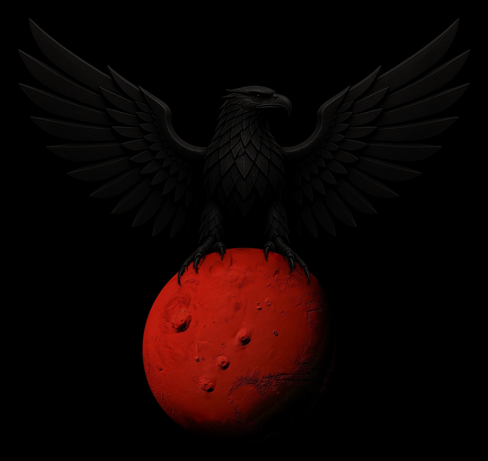 Eagle perched on Mars